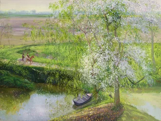 Macieira florescendo e salgueiro, 1991